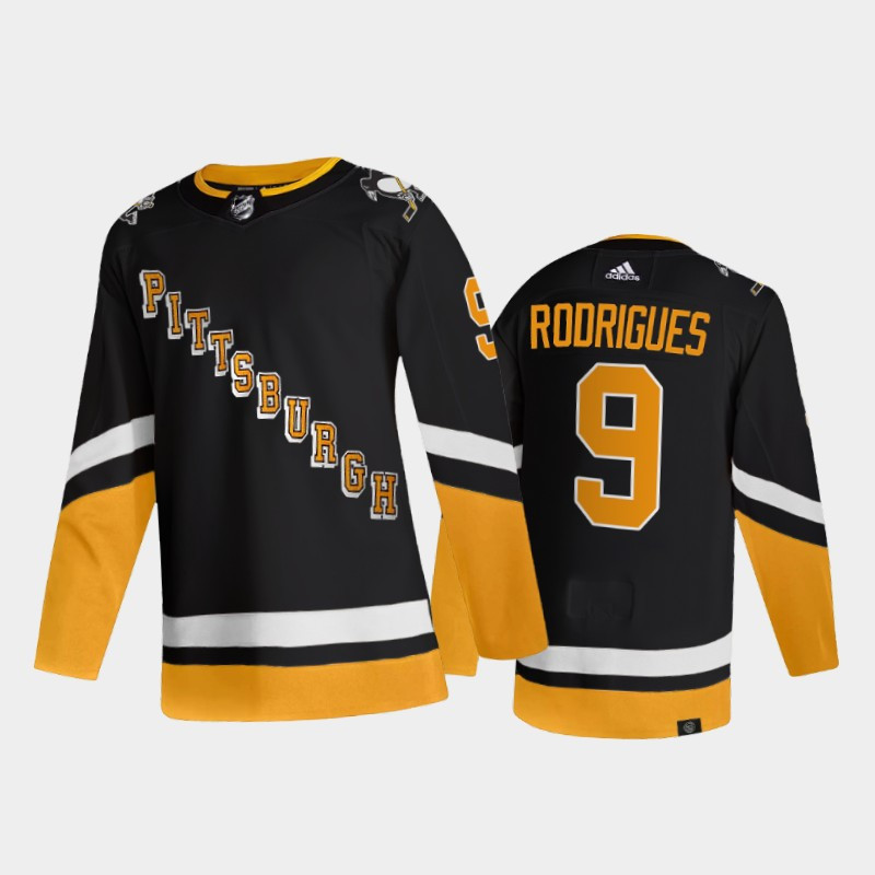 Personalized Men’s Pittsburgh Penguins #9 Rodrigues 2021 2022 Black Stitched Jersey