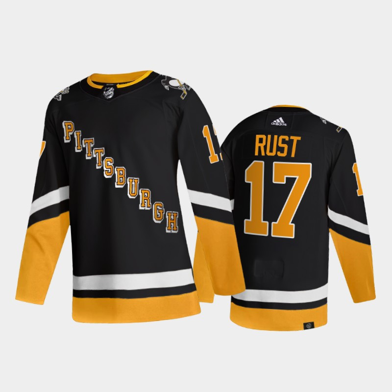 Personalized Men’s Pittsburgh Penguins #17 Bryan Rust 2021 2022 Black Stitched Jersey
