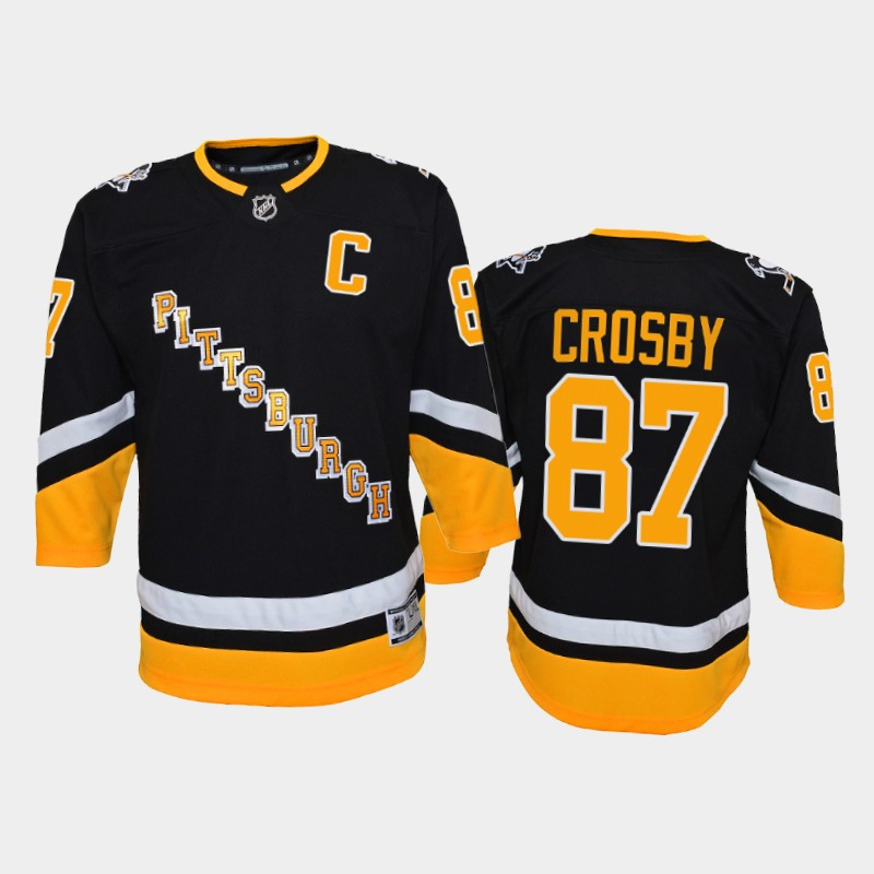 Personalized Youth Pittsburgh Penguins #87 Sidney Crosby 2021 2022 Black Stitched Jersey