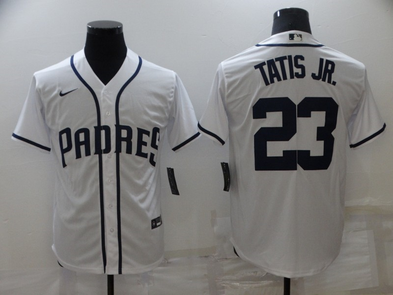 Personalized Men’s San Diego Padres #23 Fernando Tatis Jr. White Cool Base Stitched Jersey