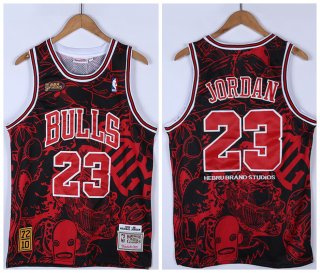 Personalized Men’s Red Black Chicago Bulls #23 Michael Jordan 1995-96 Throwback Stitched Jersey