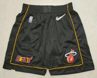 Personalized Men’s Miami Heat Black Diamond 2022 City Edition Swingman Stitched Shorts