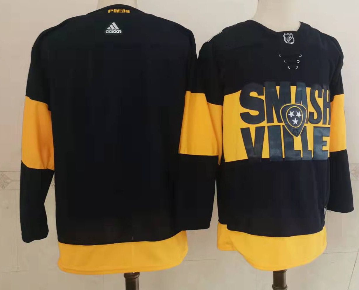 Personalized Men’s Nashville Predators Blank Black 2022 Stadium Series Stitched NHL Jersey