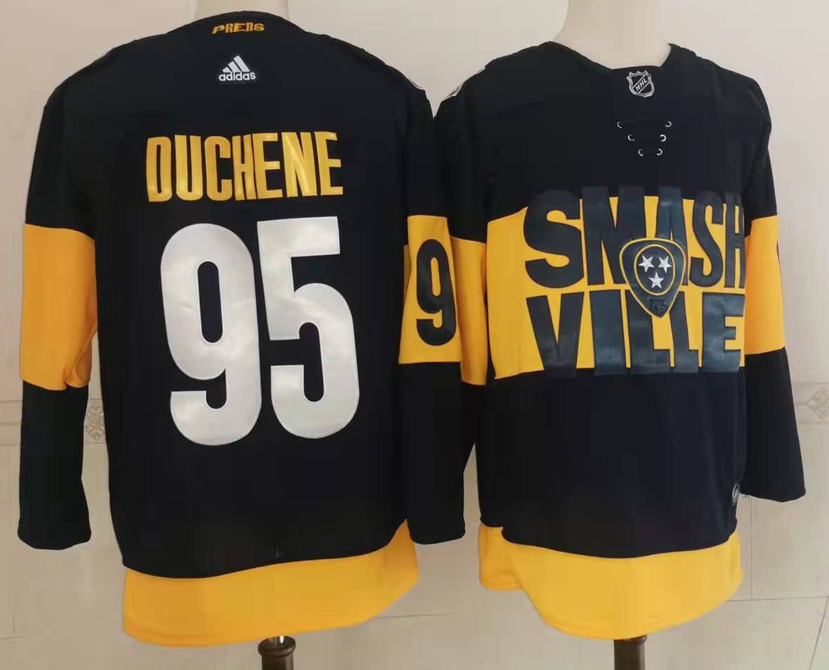 Personalized Men’s Nashville Predators #95 Matt Duchene Black 2022 Stadium Series Stitched NHL Jersey