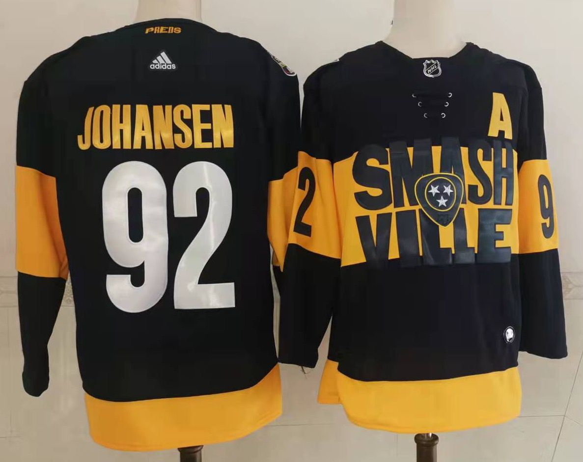Personalized Men’s Nashville Predators #92 Ryan Johansen Black 2022 Stadium Series Stitched NHL Jersey