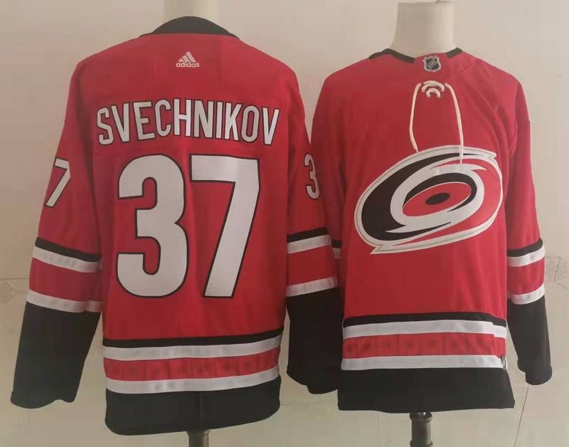 Personalized Carolina Hurricanes 37 Andrei Svechnikov Red Jersey