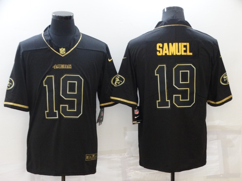 Personalized Men’s San Francisco 49ers #19 Deebo Samuel Black Golden Edition Stitched NFL Limited Jersey