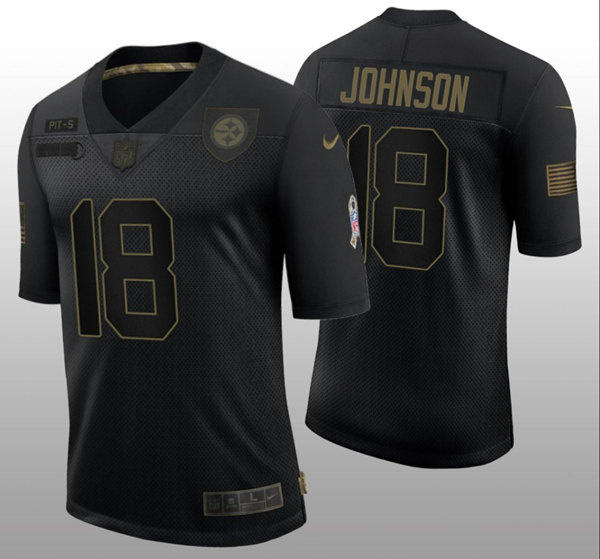 Personalized Men’s Pittsburgh Steelers #18 Diontae Johnson Black Untouchable Limited Stitched Jersey