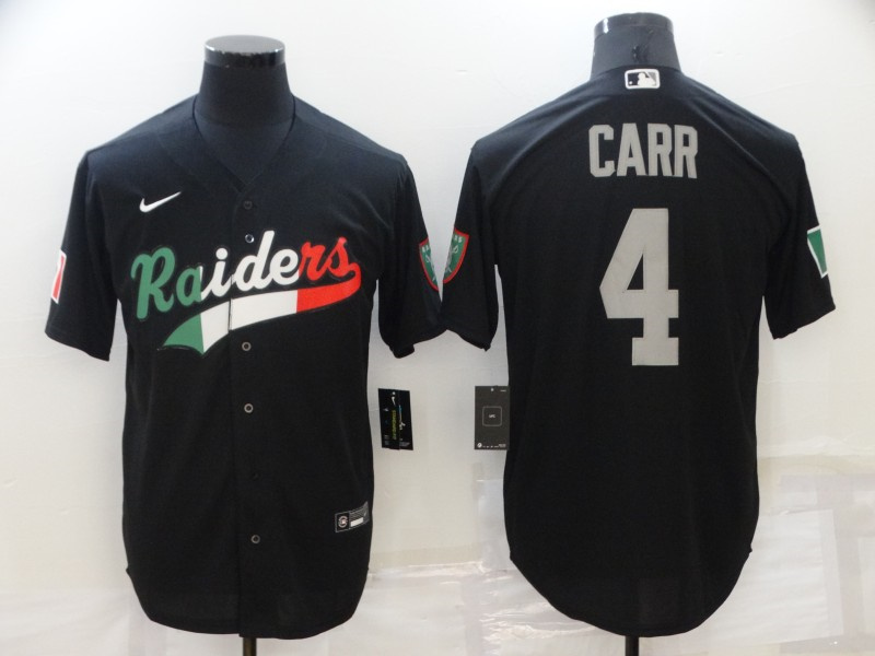 Personalized Men’s Las Vegas Raiders #4 Derek Carr Black Mexico Stitched Jersey