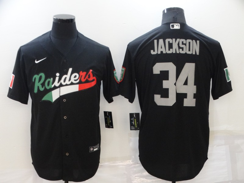 Personalized Men’s Las Vegas Raiders #34 Bo Jackson Black Mexico Stitched Jersey