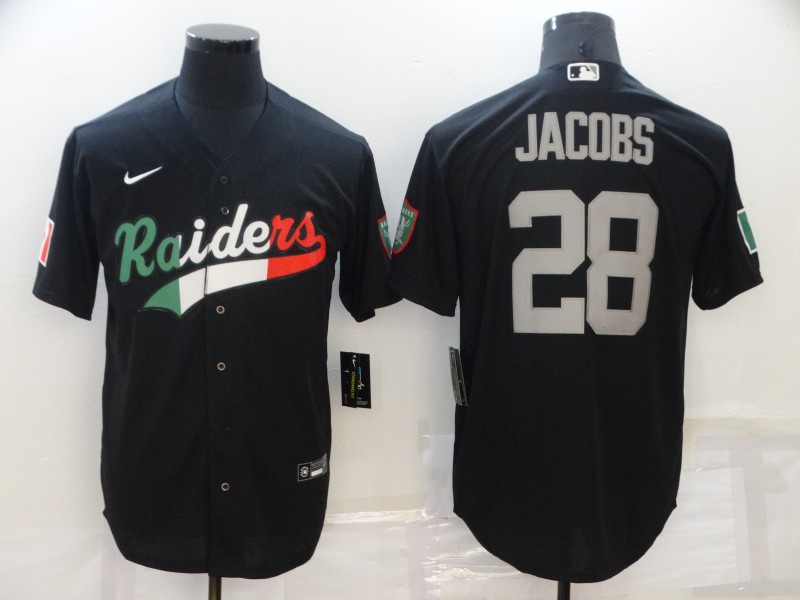 Personalized Men’s Las Vegas Raiders #28 Josh Jacobs Black Mexico Stitched Jersey