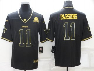 Personalized Men’s Dallas Cowboys #11 Micah Parsons Black Golden Edition Limited Stitched Jersey