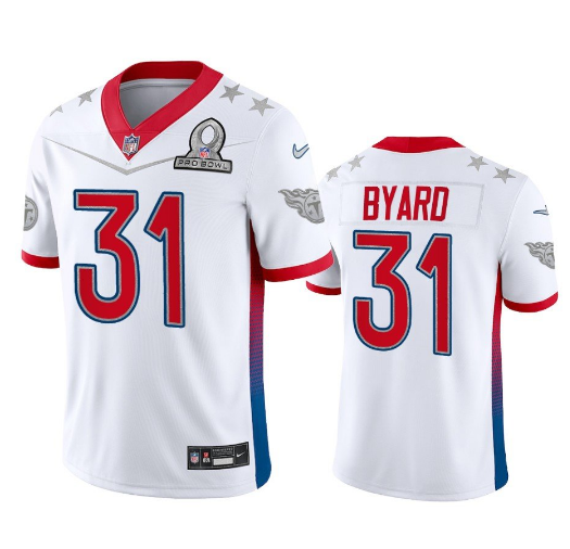 Personalized Men’s Tennessee Titans #31 Kevin Byard 2022 White Pro Bowl Stitched Jersey