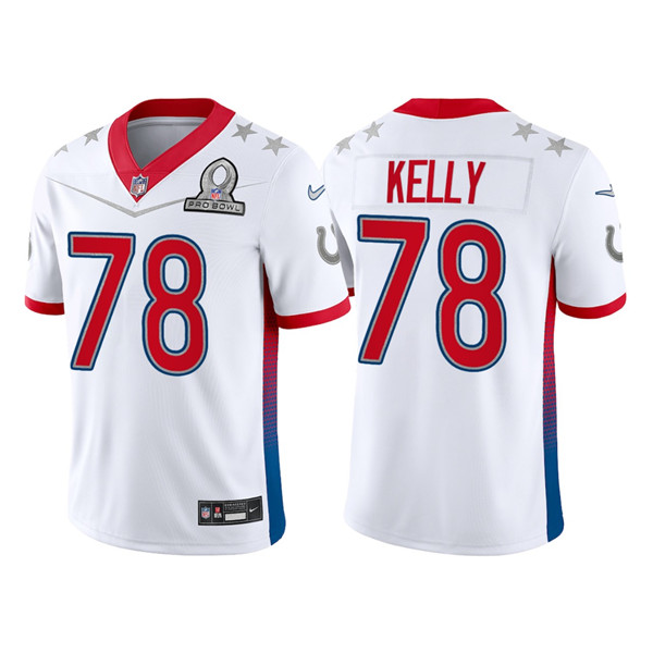 Personalized Men’s Indianapolis Colts #78 Ryan Kelly 2022 White AFC Pro Bowl Stitched Jersey