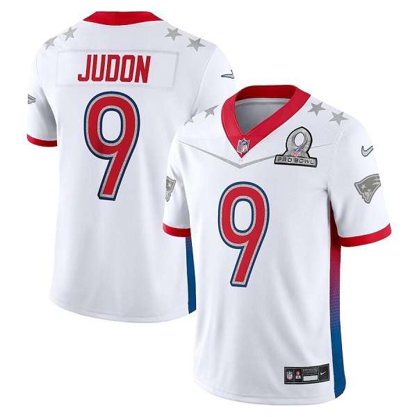 Personalized Men’s New England Patriots #9 Matthew Judon 2022 White Pro Bowl Stitched Jersey