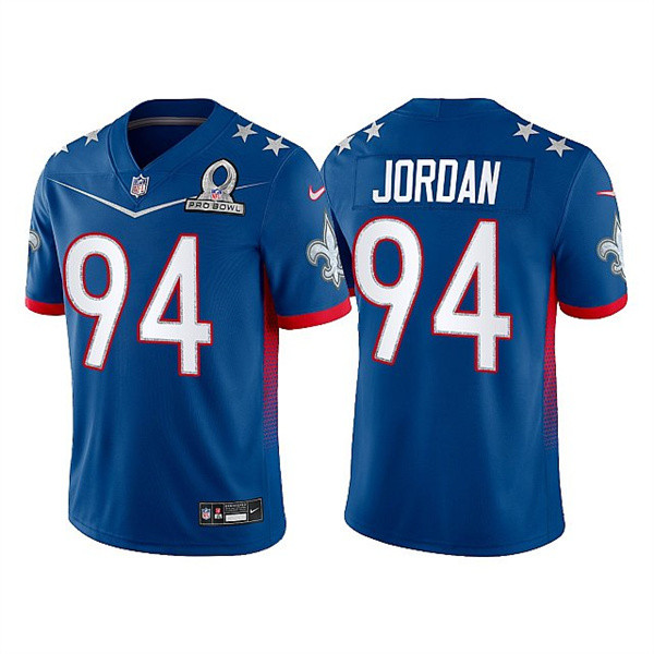 Personalized Men’s New Orleans Saints #94 Cameron Jordan 2022 Royal Pro Bowl Stitched Jersey