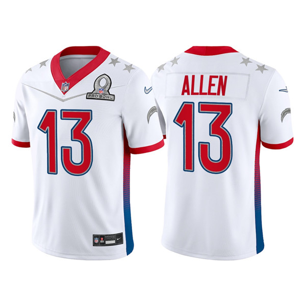 Personalized Men’s Los Angeles Chargers #13 Keenan Allen 2022 White AFC Pro Bowl Stitched Jersey