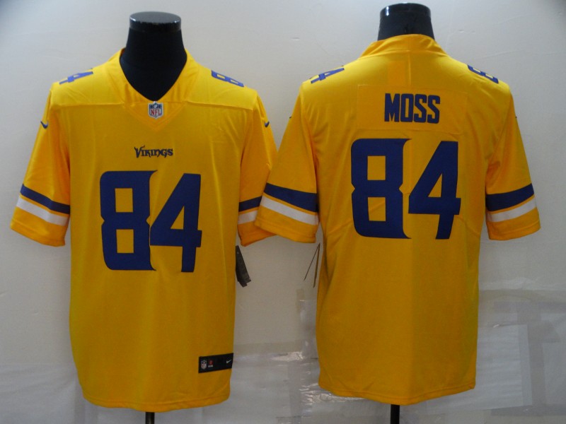 Personalized Men’s Minnesota Vikings #84 Randy Moss Gold Inverted Legend Stitched NFL Jersey