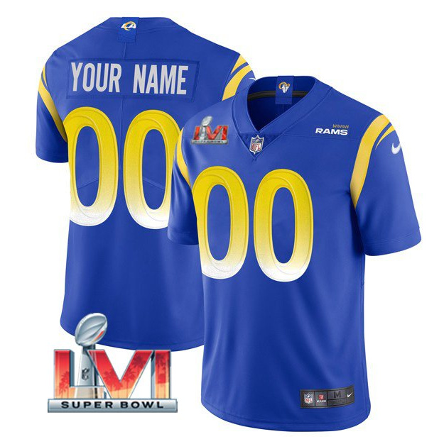 Personalized Men’s Los Angeles Rams ACTIVE PLAYER 2022 Royal Super Bowl LVI Limited Stitched Jersey