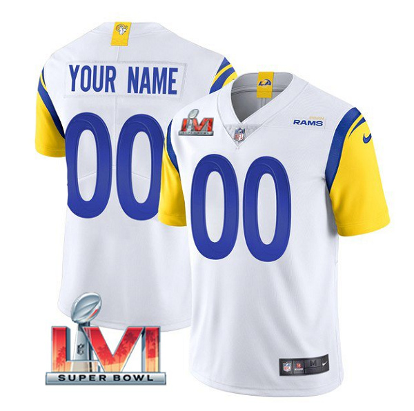 Personalized Men’s Los Angeles Rams ACTIVE PLAYER 2022 White Super Bowl LVI Limited Stitched Jersey