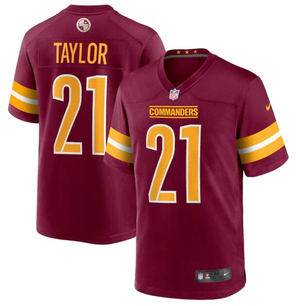 Personalized Men’s Washington Commanders #21 Sean Taylor 2022 Burgundy Game Stitched Jersey