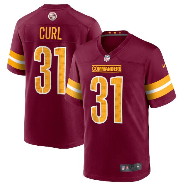Personalized Men’s Washington Commanders #31 Kamren Curl 2022 Burgundy Game Stitched Jersey