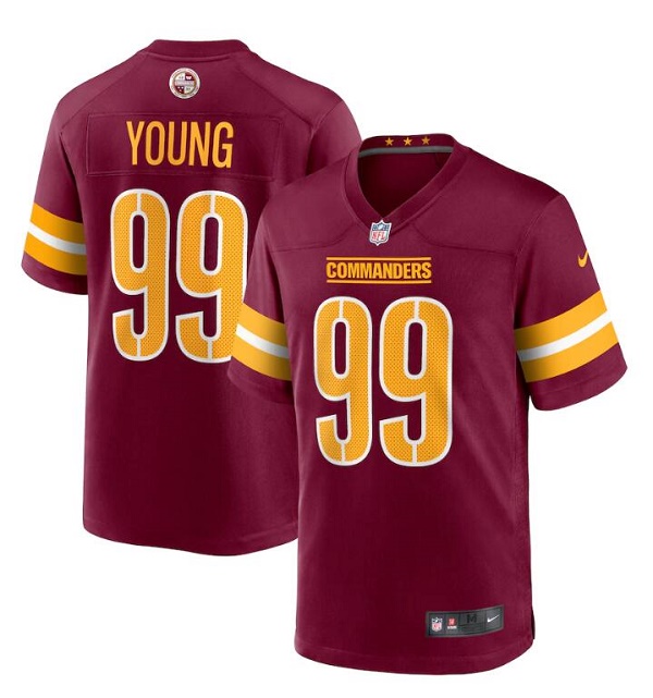 Personalized Men’s Washington Commanders #99 Chase Young 2022 Burgundy Game Stitched Jersey