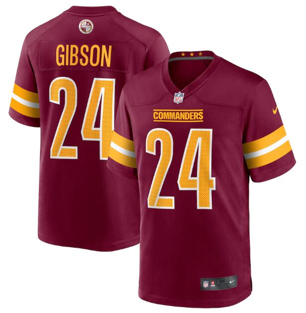 Personalized Men’s Washington Commanders #24 Antonio Gibson 2022 Burgundy Game Stitched Jersey