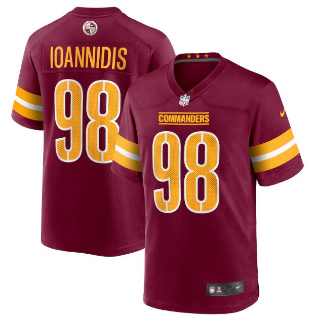 Personalized Men’s Washington Commanders #98 Matt Ioannidis 2022 Burgundy Game Stitched Jersey