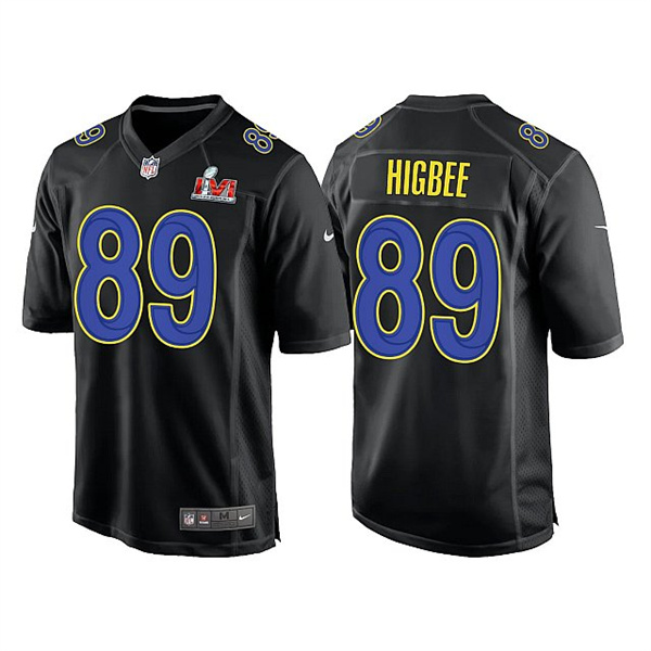 Personalized Men’s Los Angeles Rams #89 Tyler Higbee 2022 Black Super Bowl LVI Game Stitched Jersey