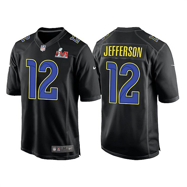 Personalized Men’s Los Angeles Rams #12 Van Jefferson 2022 Black Super Bowl LVI Game Stitched Jersey
