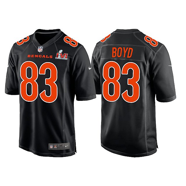 Personalized Men’s Cincinnati Bengals #83 Tyler Boyd 2022 Black Super Bowl LVI Game Stitched Jersey