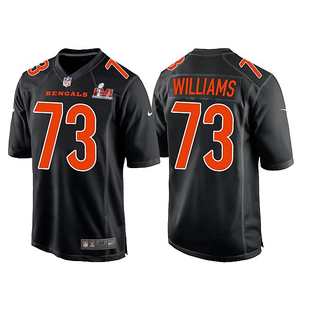 Personalized Men’s Cincinnati Bengals #73 Jonah Williams 2022 Black Super Bowl LVI Game Stitched Jersey