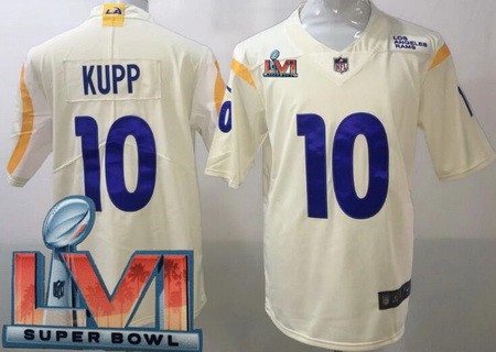 Personalized Men’s Los Angeles Rams #10 Cooper Kupp Limited Bone 2022 Super Bowl LVI Bound Jersey