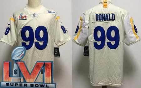 Personalized Men’s Los Angeles Rams #99 Aaron Donald Limited Bone 2022 Super Bowl LVI Bound Jersey