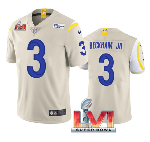 Personalized Men’s Los Angeles Rams #2 Robert Woods 2022 Bone Super Bowl LVI Limited Stitched Jerseys