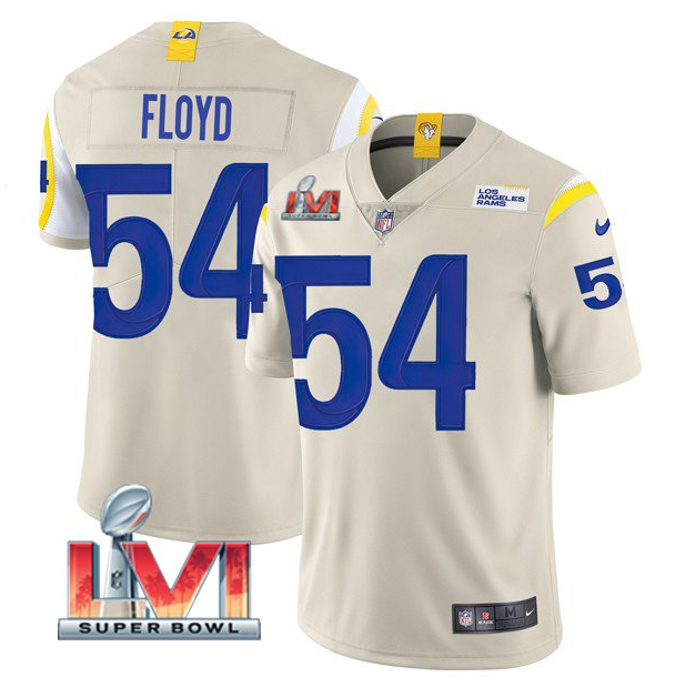 Personalized Men’s Los Angeles Rams #54 Leonard Floyd 2022 Bone Super Bowl LVI Limited Stitched Jersey
