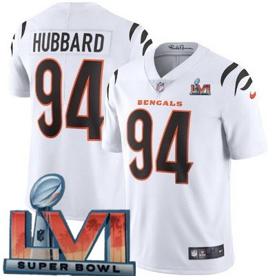 Personalized Men’s Cincinnati Bengals #94 Sam Hubbard Limited White 2022 Super Bowl LVI Bound Jersey