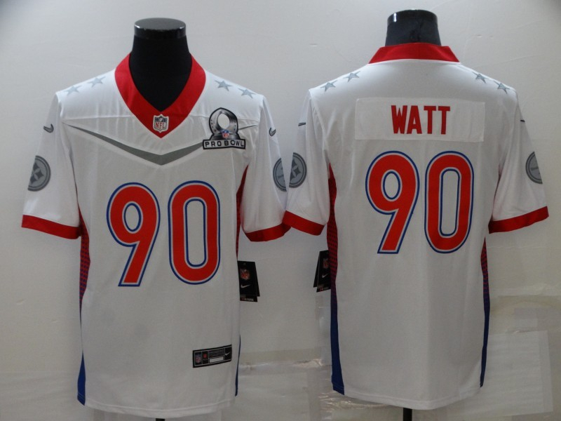 Personalized Steelers 90 T.J. Watt White 2022 NFC Pro Bowl Limited Jersey