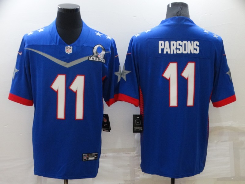 Personalized Cowboys 11 Micah Parsons Blue 2022 NFC Pro Bowl Limited Jersey
