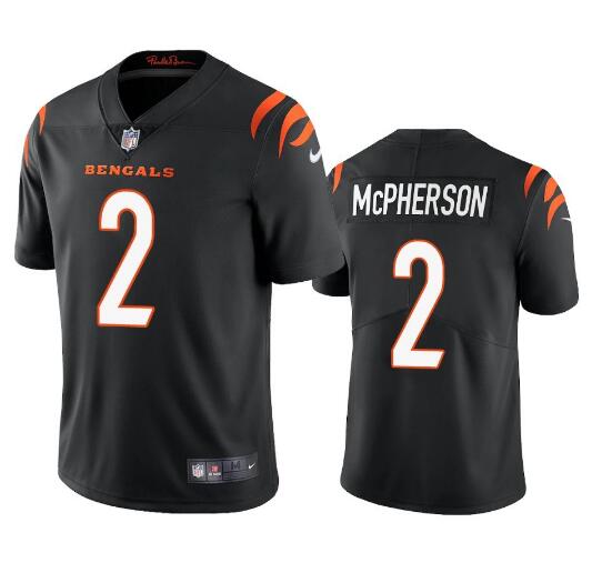 Personalized Men’s Cincinnati Bengals #2 Evan McPherson Black Untouchable Limited Stitched Jersey