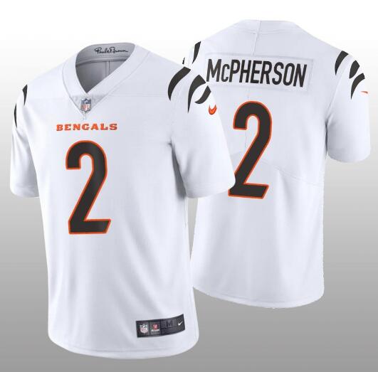 Personalized Men’s Cincinnati Bengals #2 Evan McPherson White Untouchable Limited Stitched Jersey