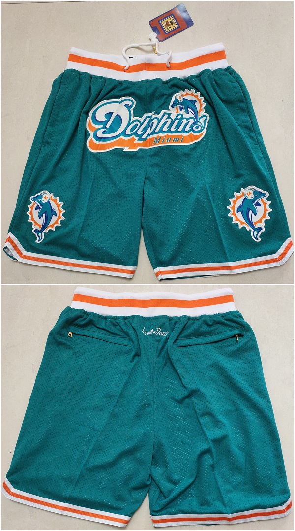 Personalized Men’s Miami Dolphins Aqua Shorts (Run Small)