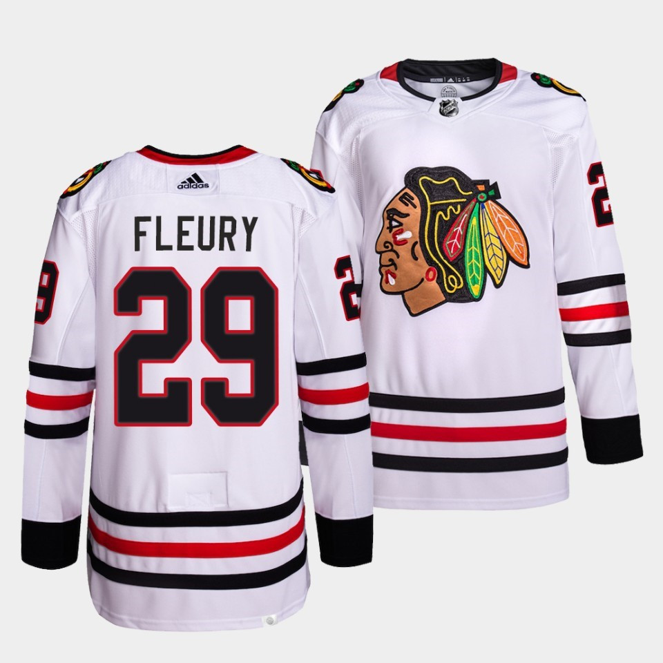 Personalized Men’s Blackhawks #29 Marc-Andre Fleury White Jersey