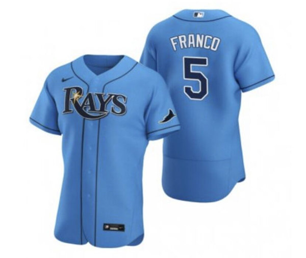 Personalized Men’s Tampa Bay Rays #5 Wander Franco Blue Flex Base Stitched Jersey