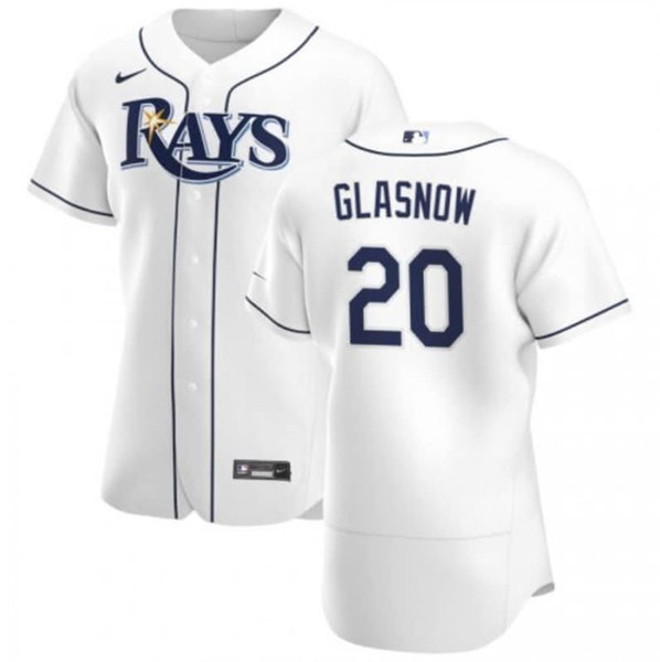 Personalized Men’s Tampa Bay Rays #20 Tyler Glasnow White Flex Base Stitched Jersey