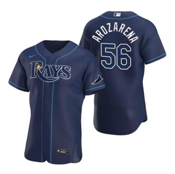 Personalized Men’s Tampa Bay Rays #56 Randy Arozarena Navy Flex Base Stitched Jersey