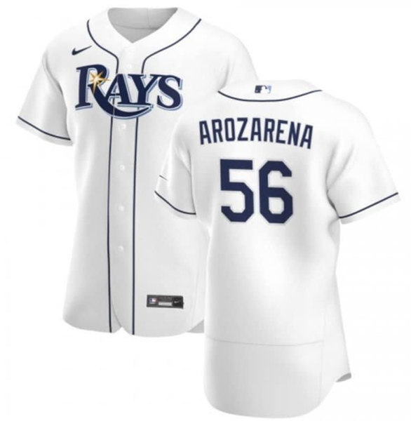 Personalized Men’s Tampa Bay Rays #56 Randy Arozarena White Flex Base Stitched Jersey