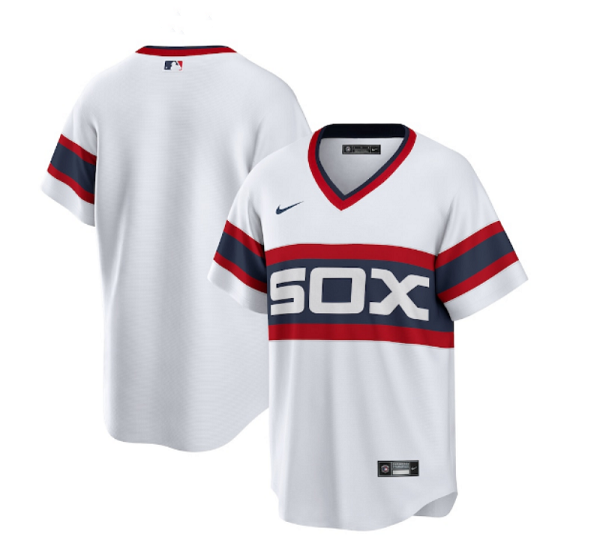 Personalized Men’s Chicago White Sox Blank White Cool Base Stitched Jersey