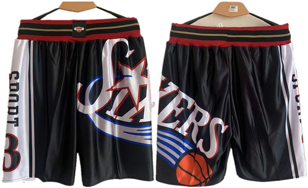 Personalized Philadelphia 76ers Black Shorts (Run Small)